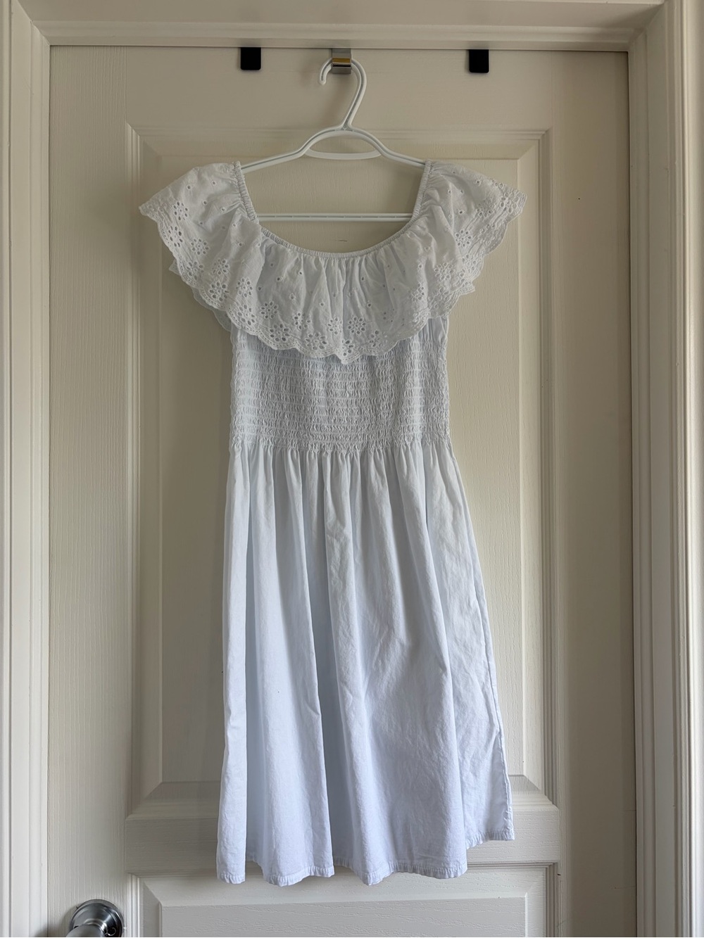 White Ruffle Off-Shoulder Dress